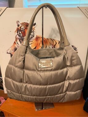 Kate Spade Alpine Hills Puffer Nylon Metallic Silver Bag